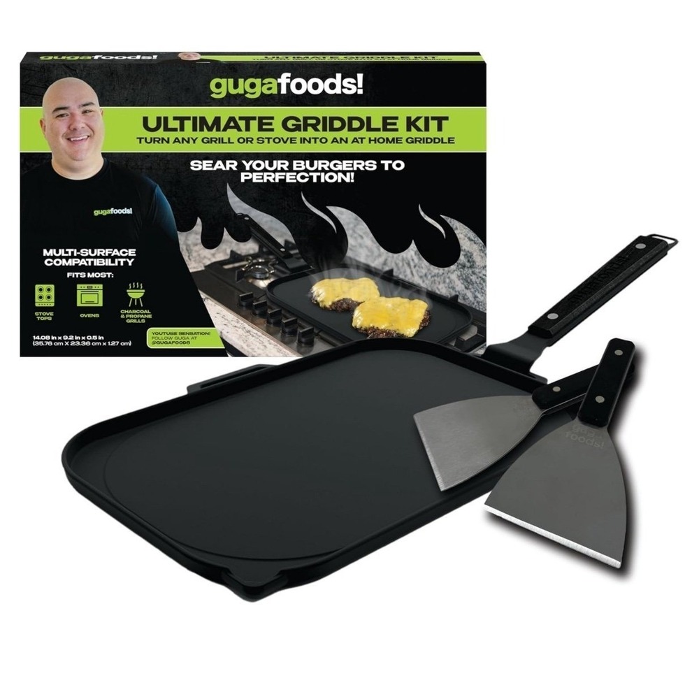 Guga Foods‎ Ultimate Griddle Kit Set. NWT. Grill locks. 2 Spatulas. Griddle.